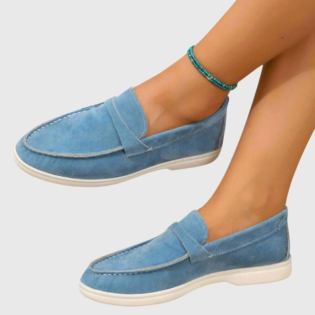 Women's Orthopedic Slip-On Suede Casual Loafers - Air Blue