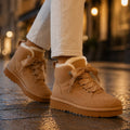 Sophia | Women's Orthopedic Suede-Look Lace-Up Fur-Lined Ankle Winter Boots