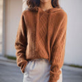 Eleanor | Women's Oversize Fit Cable Knit Drawstring Hoodie Sweater