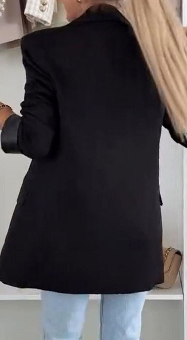 Women's Oversized Double-Breasted Long Blazer