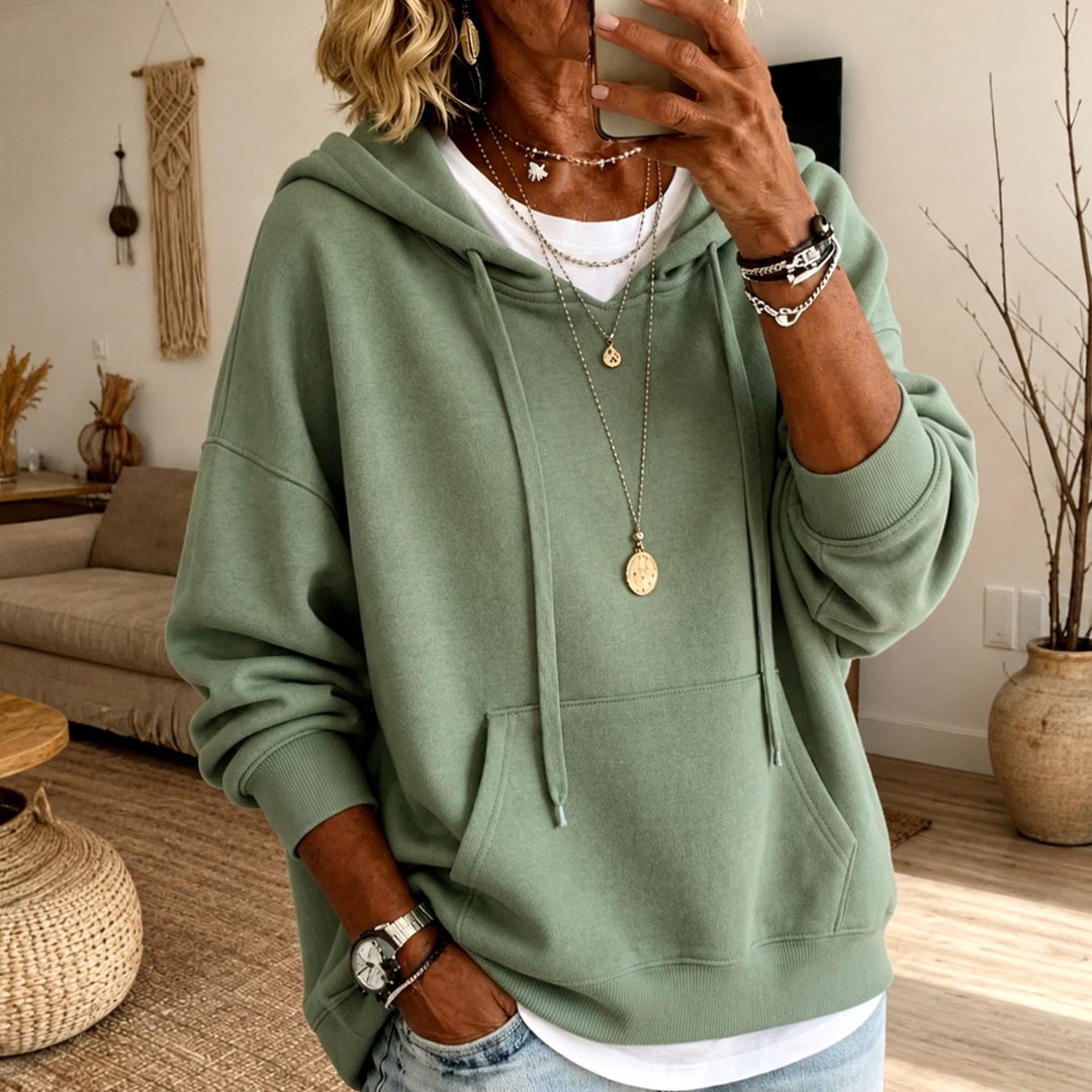 Women's Oversized Drawstring Hooded Pullover Sweater