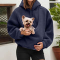 Eleanor | Women's Oversized Fleece Hoodie Kangaroo Pet Carrier Pouch Sweatshirt