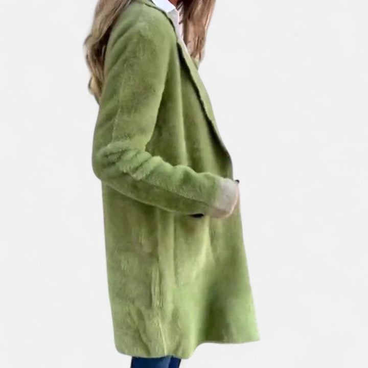 Women's Oversized Fuzzy Button-Front Blazer Cardigan