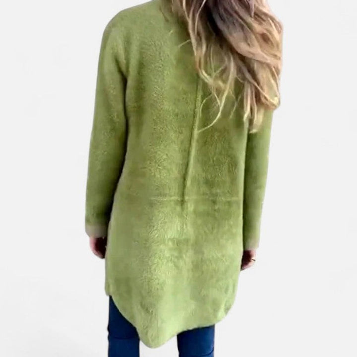 Women's Oversized Fuzzy Button-Front Blazer Cardigan