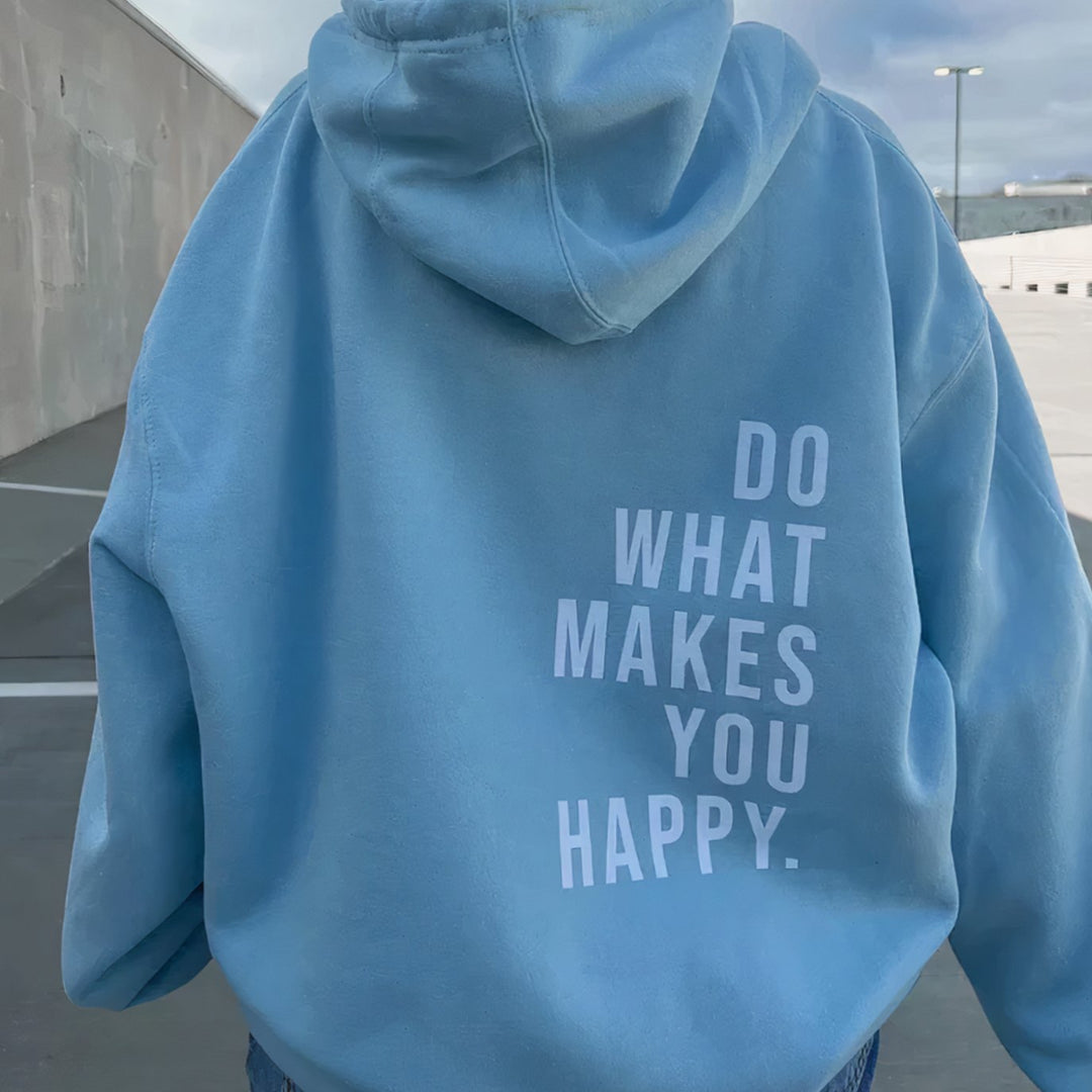 Women's Oversized Graphic Crewneck Sweatshirt Positive Message - Blue