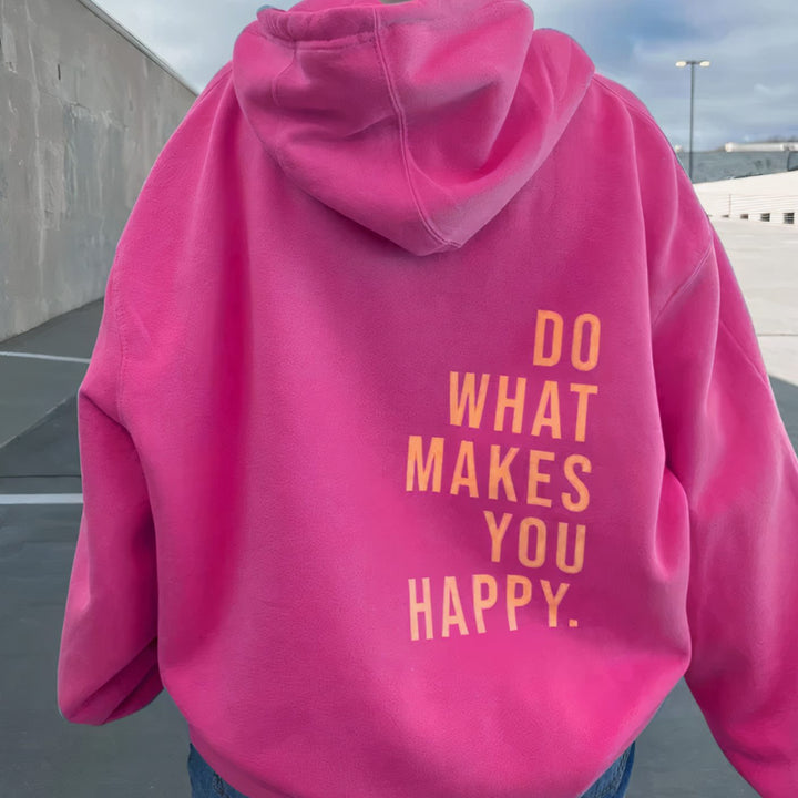 Women's Oversized Graphic Crewneck Sweatshirt Positive Message - Dark Pink
