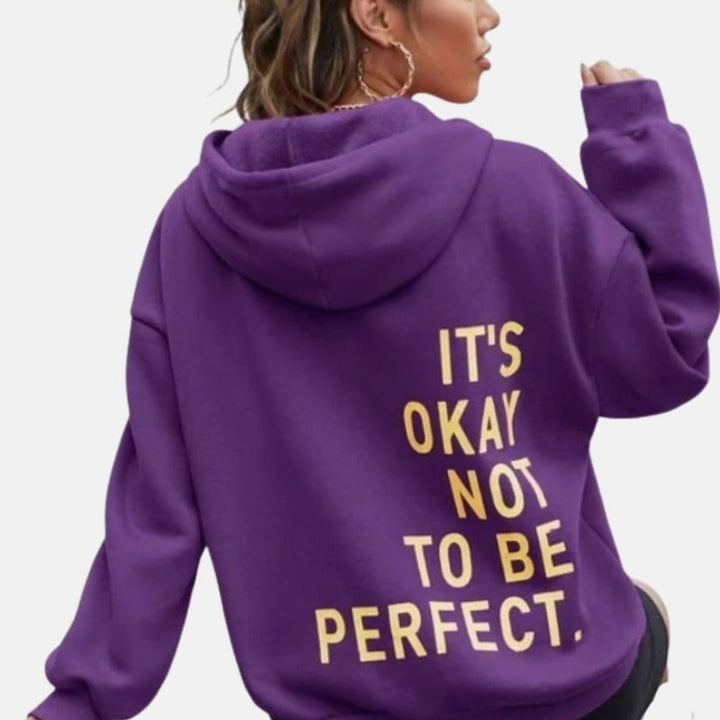 Women's Oversized Graphic-Print Drawstring Pullover Hoodie - Purple