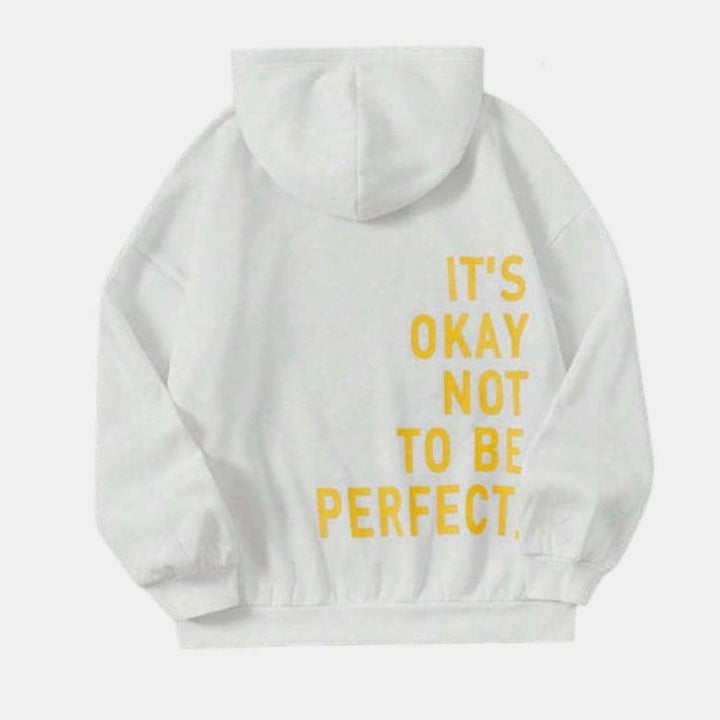 Women's Oversized Graphic-Print Drawstring Pullover Hoodie - White