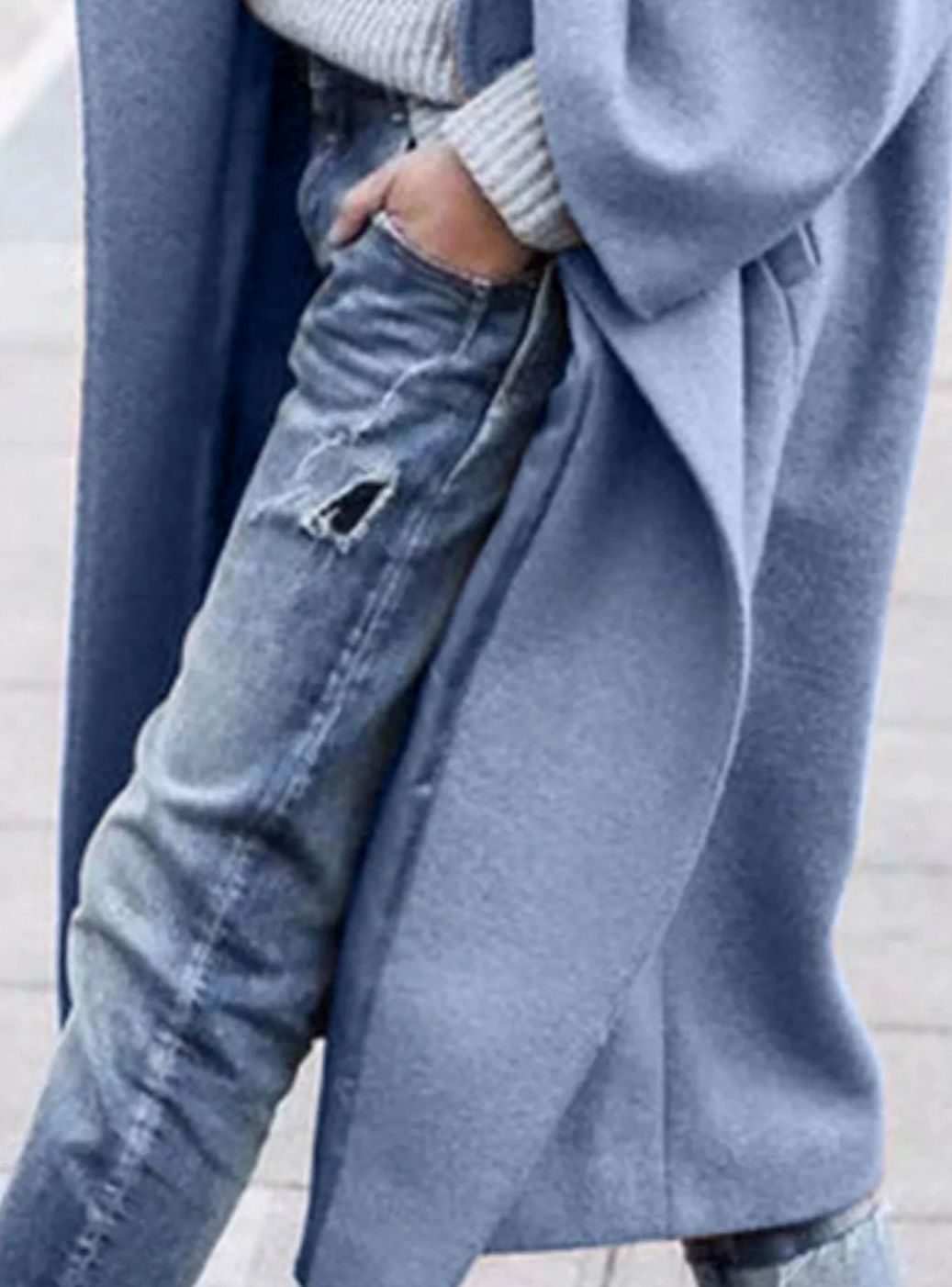 Women's Oversized Long Open-Front Wool-Look Coat, Camel