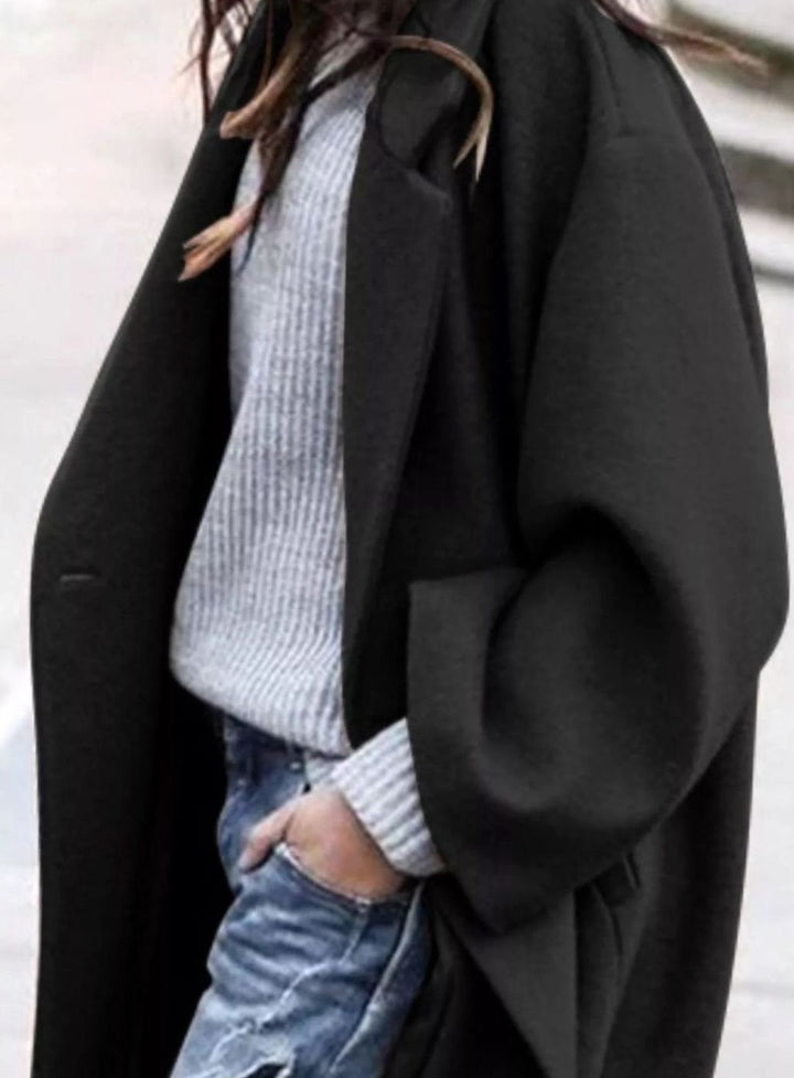 Women's Oversized Long Open-Front Wool-Look Coat, Camel