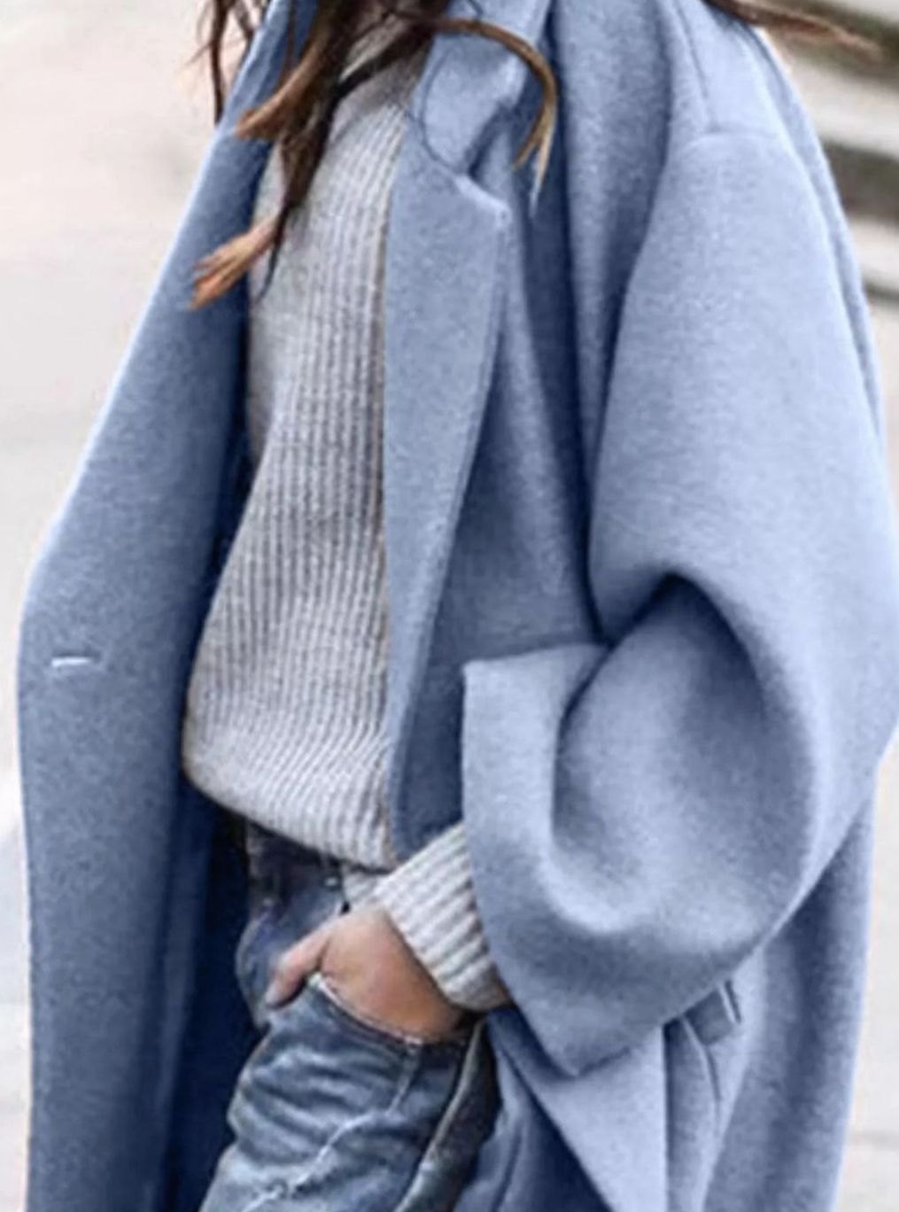 Women's Oversized Long Open-Front Wool-Look Coat, Camel