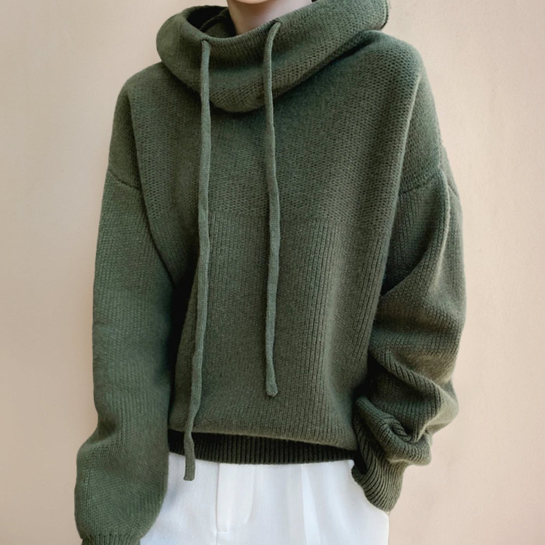 Women's Oversized Merino Wool Hooded Knit Sweater