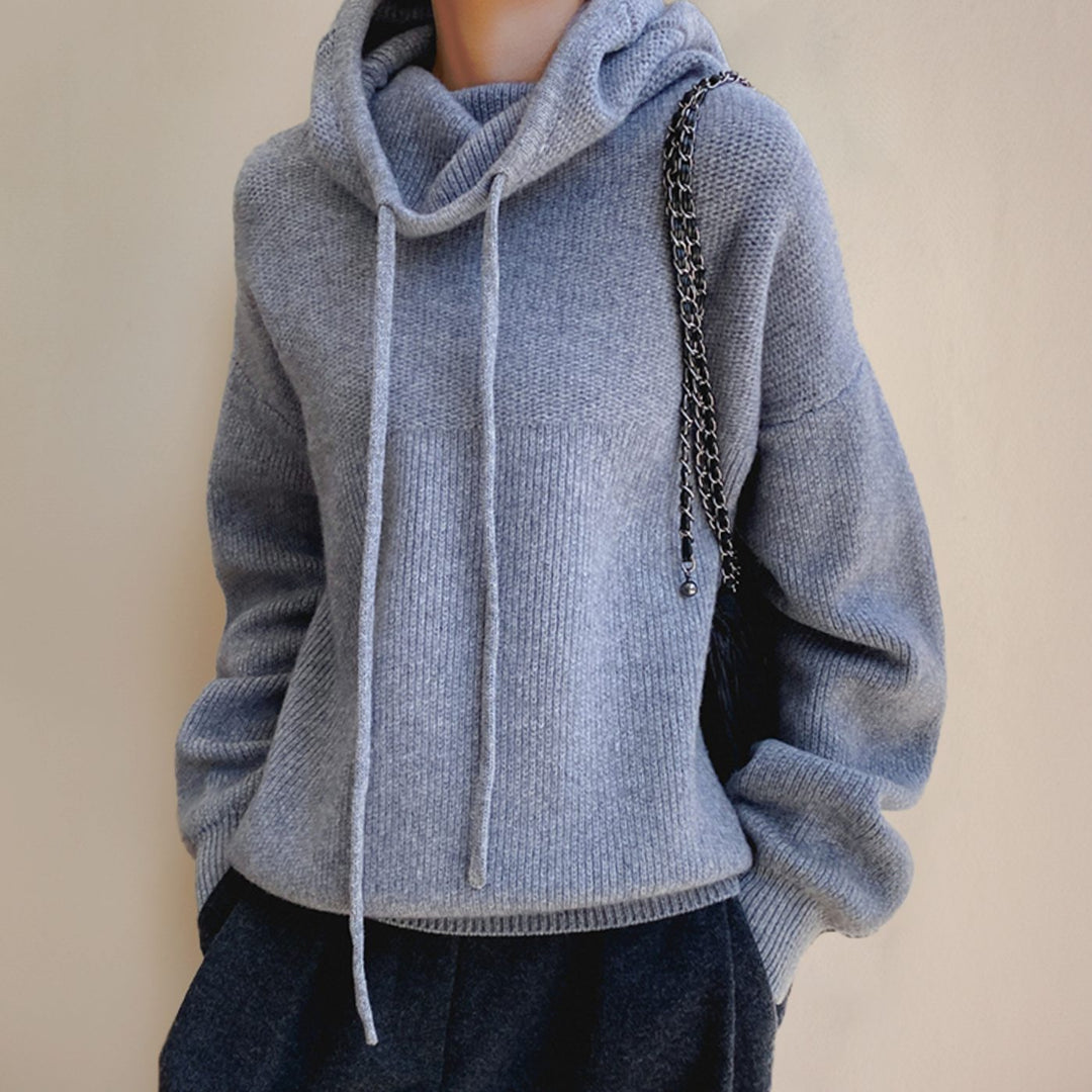 Women's Oversized Merino Wool Hooded Knit Sweater