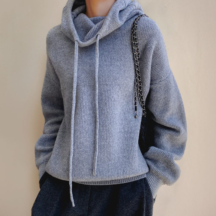 Women's Oversized Merino Wool Hooded Knit Sweater