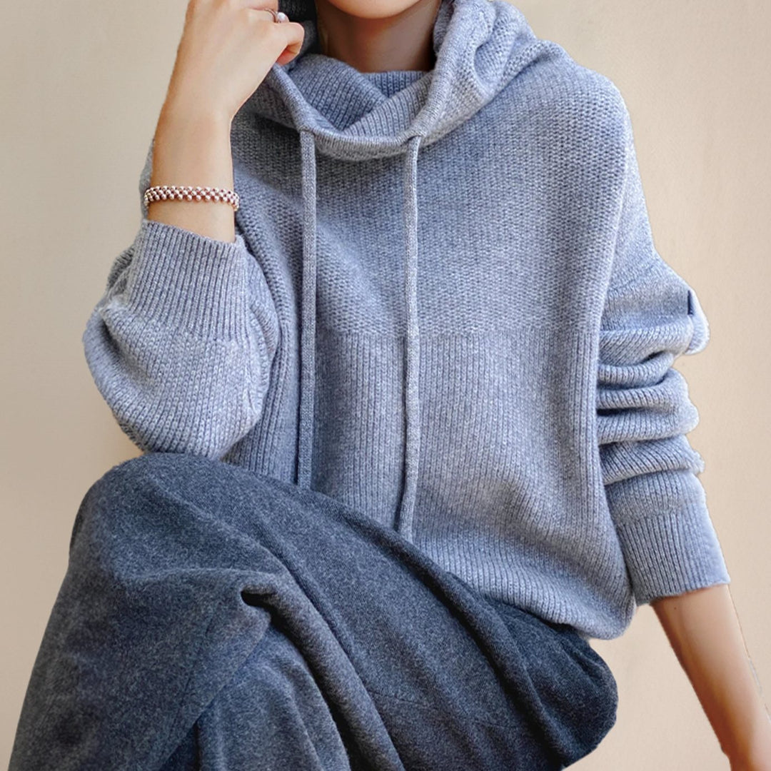 Women's Oversized Merino Wool Hooded Knit Sweater