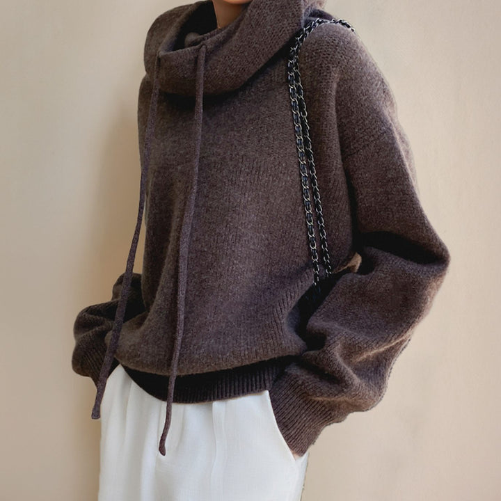 Women's Oversized Merino Wool Hooded Knit Sweater