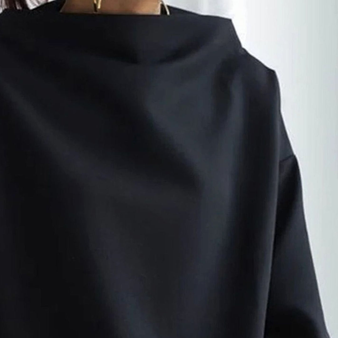 Women's Oversized Mockneck Soft-Knit Long-Sleeve Sweater