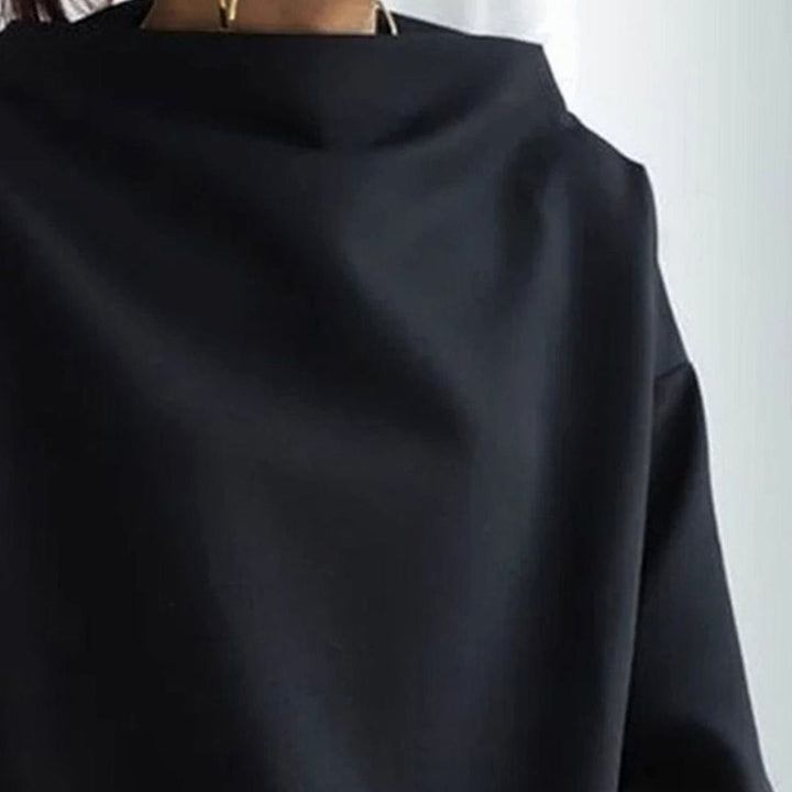 Women's Oversized Mockneck Soft-Knit Long-Sleeve Sweater