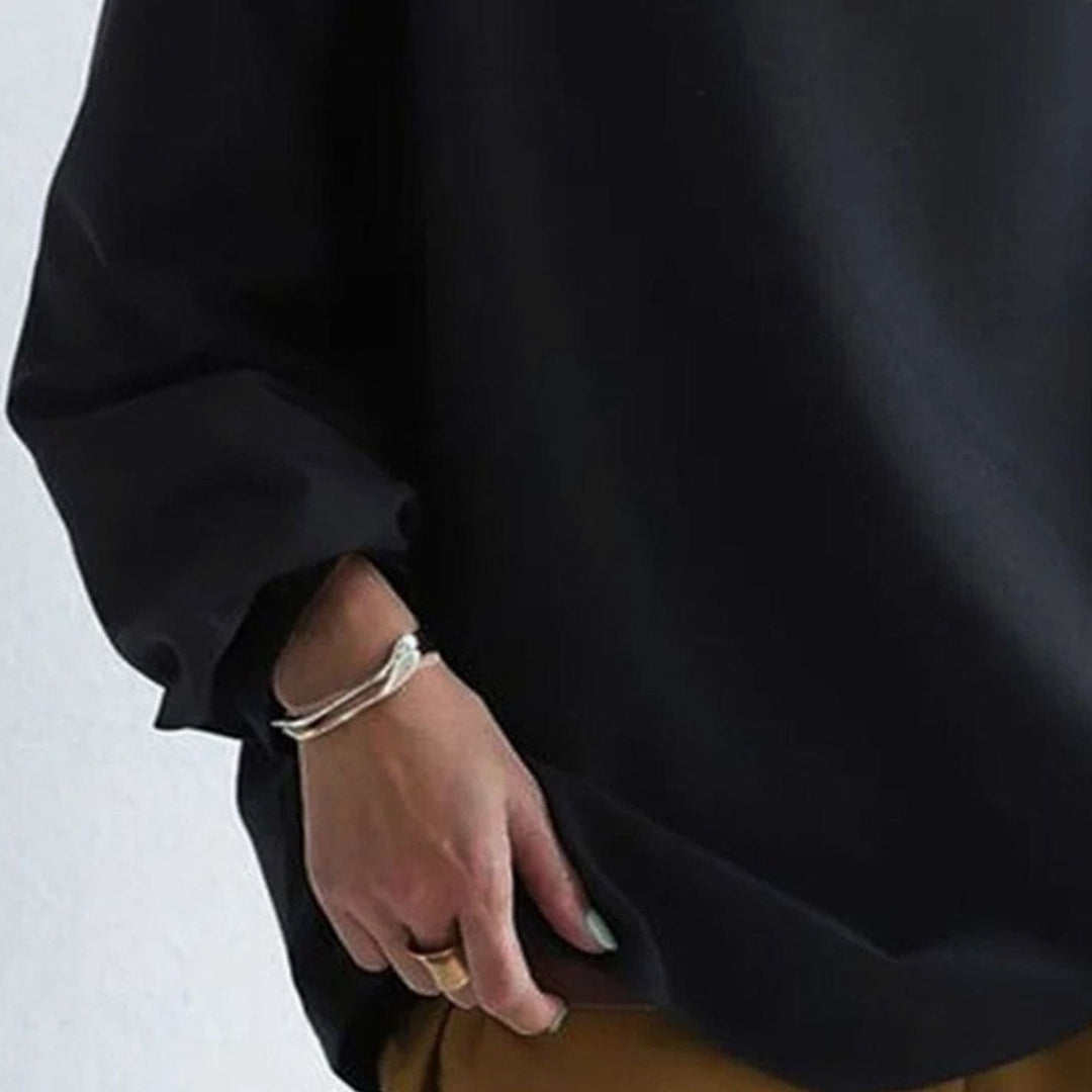 Women's Oversized Mockneck Soft-Knit Long-Sleeve Sweater