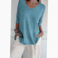 Grace | Women's Oversized V-Neck Knit Pullover Sweater Top