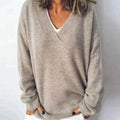Mia | Women's Oversized V-Neck Knit Sweater