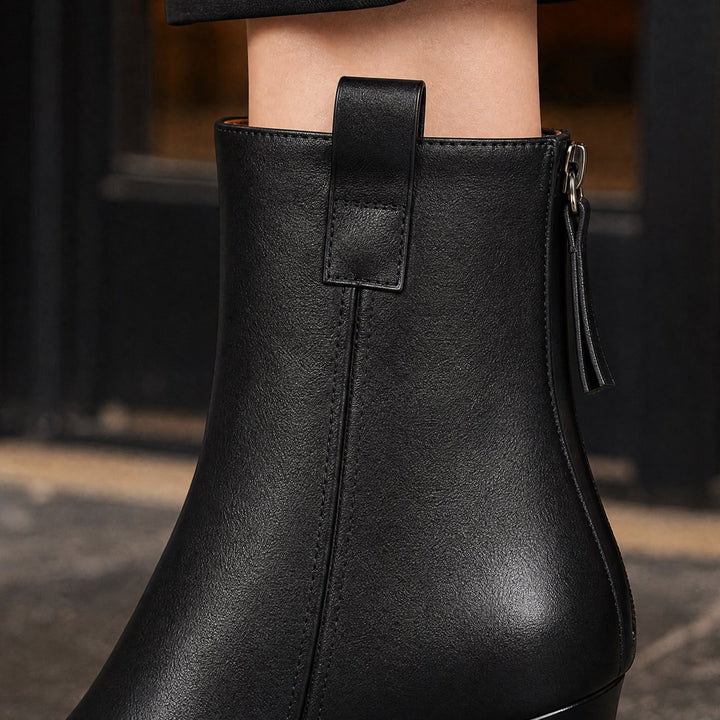 Women's Platform Block-Heel Zip-Up Ankle Boots