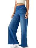 Penelope | Women's Pull-On Wide Leg High-Rise Stretch Jeans