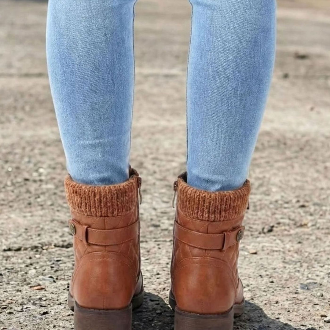 Women's Quilted Lace-Up Side-Zip Ankle Boots