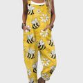 Emma | Women's Relaxed-Fit Bee Floral Print Adjustable-Strap Overalls Jumpsuit