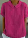 Layla | Women's Relaxed-Fit Collared Short-Sleeve Blouse