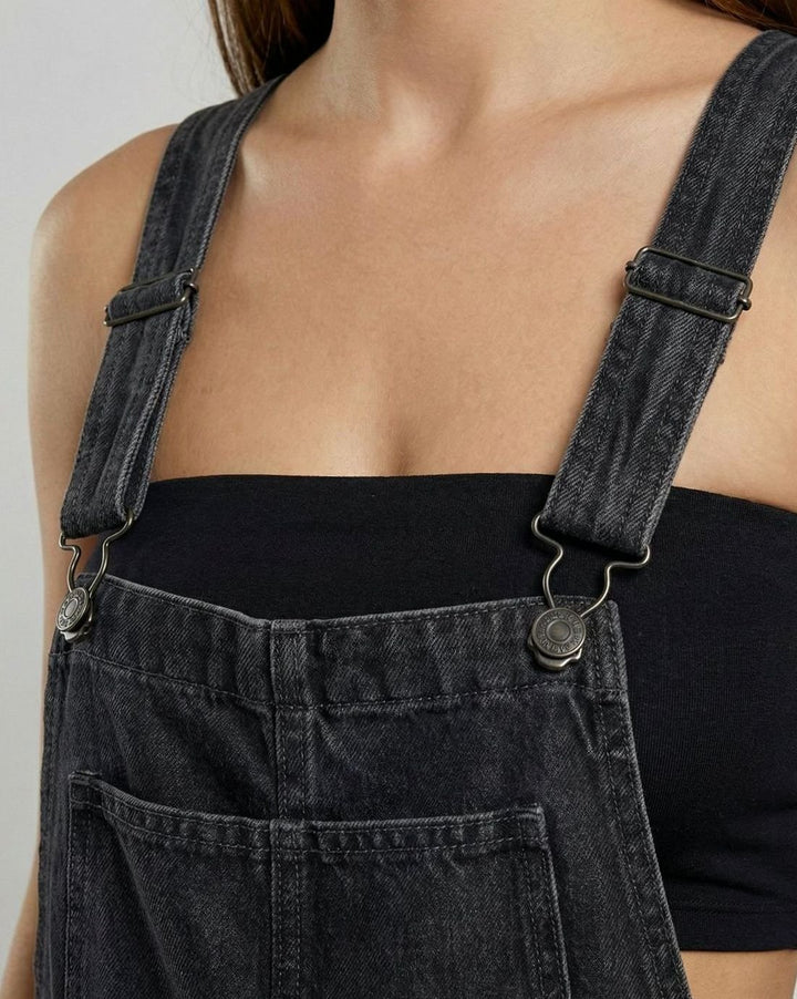 Women's Relaxed-Fit Cross-Back Denim Overalls