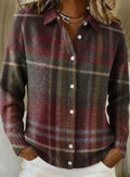 Evelyn | Women's Relaxed-Fit Plaid Button-Front Knit Cardigan