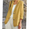 Camila | Women's Relaxed-Fit Two-Button Linen Blazer Jacket