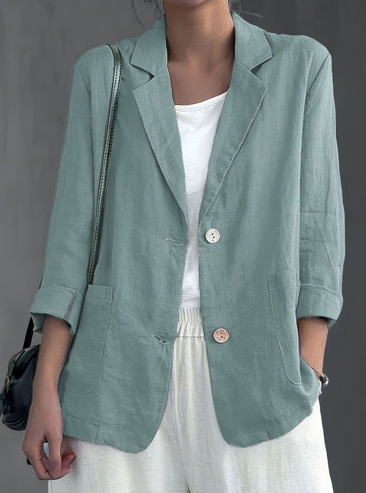 Women's Relaxed-Fit Two-Button Roll-Sleeve Blazer