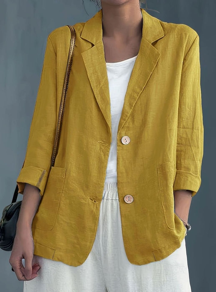 Women's Relaxed-Fit Two-Button Roll-Sleeve Blazer