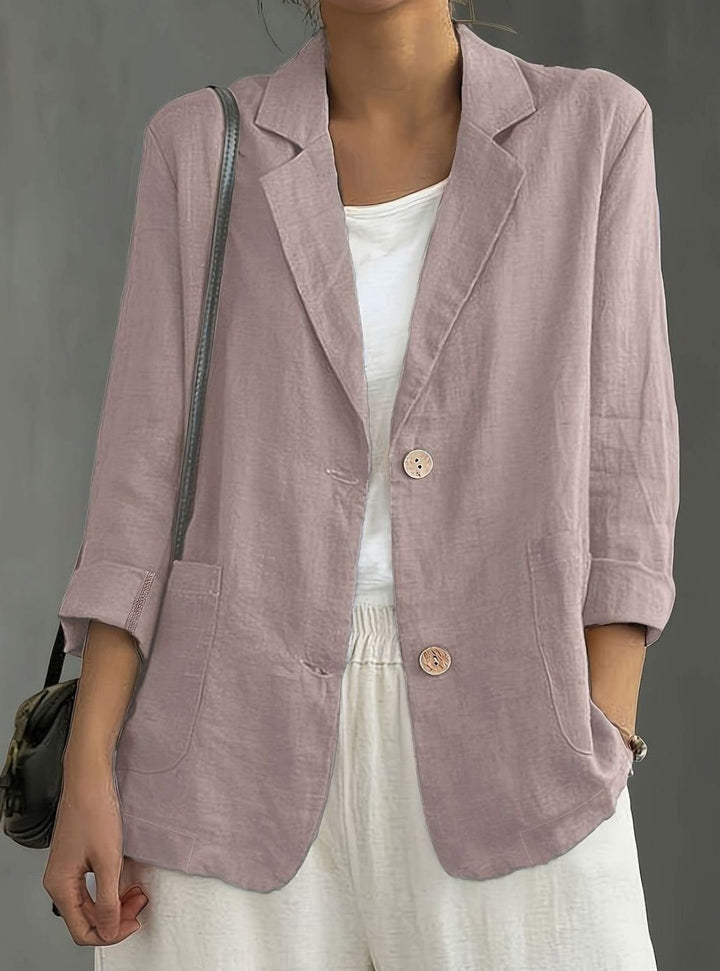 Women's Relaxed-Fit Two-Button Roll-Sleeve Blazer
