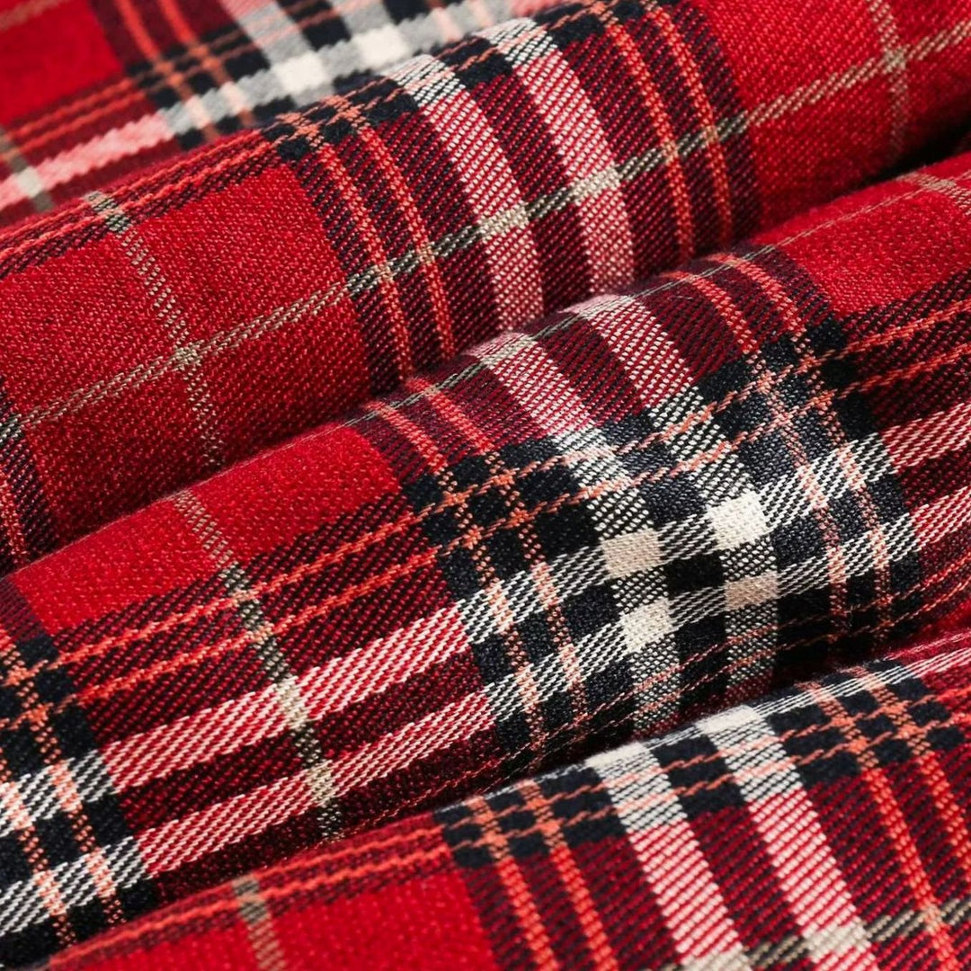Women's Reversible Plaid Puffer Jacket Stand Collar