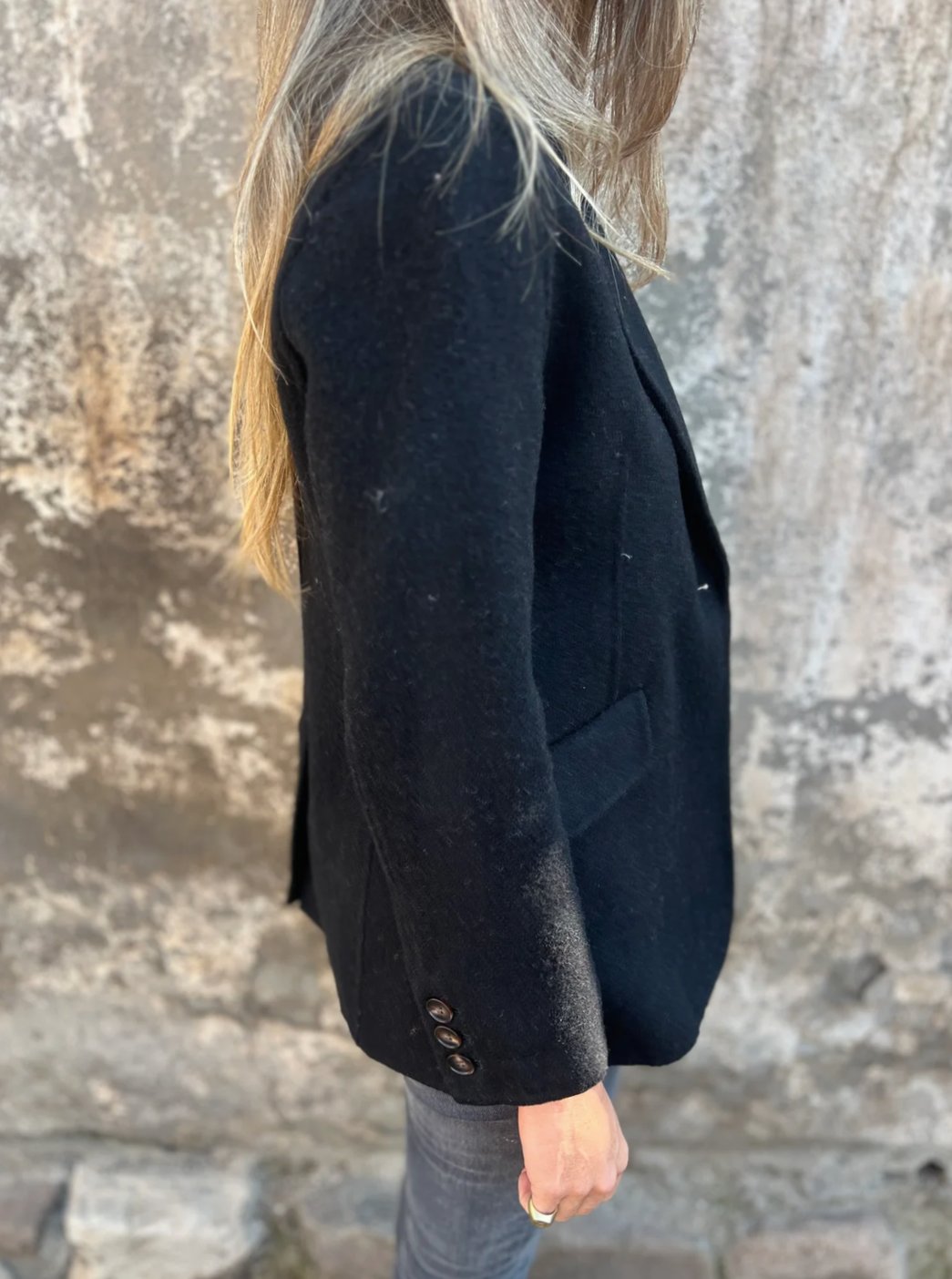 Women's Single-Button Notch-Lapel Wool-Blend Blazer