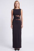 Layla | Women's Sleeveless Lace-Panel Fitted Maxi Dress