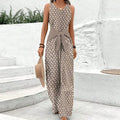 Aria | Women's Sleeveless V-Neck Belted Wide-Leg Jumpsuit