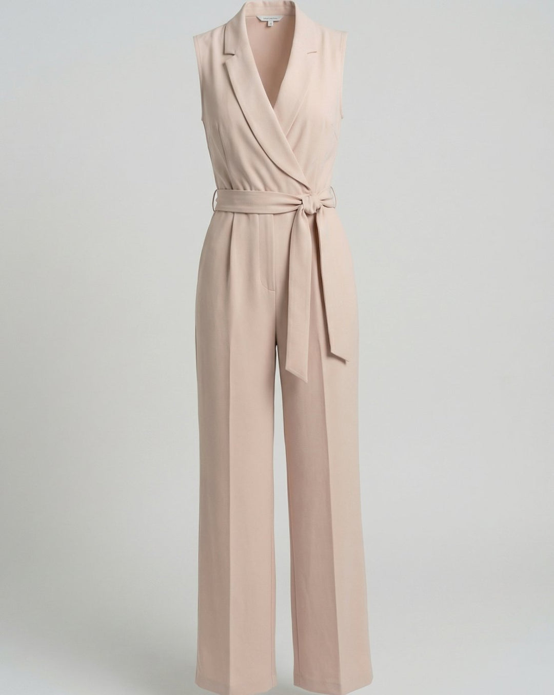 Women's Sleeveless Wide-Leg Belted Wrap Jumpsuit
