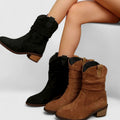 Eleanor | Women's Slouch Ankle Boots Cushioned Footbed Block Heel