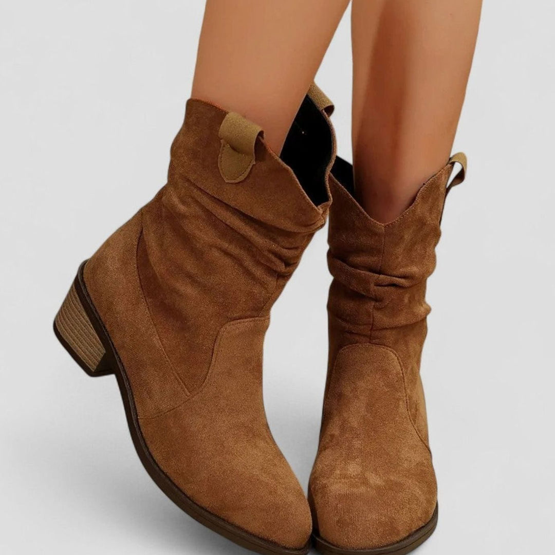 Women's Slouch Ankle Boots Cushioned Footbed Block Heel