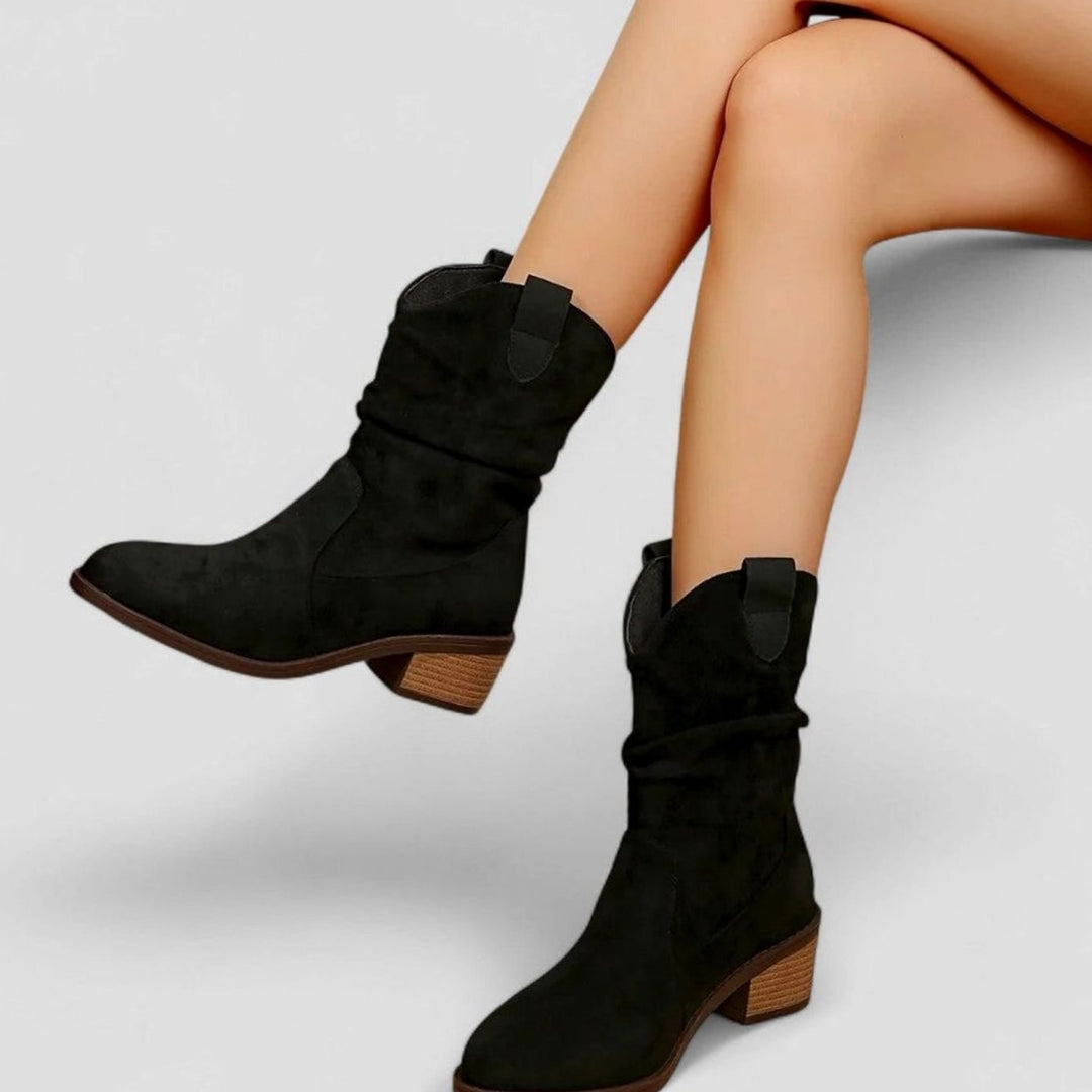 Women's Slouch Ankle Boots Cushioned Footbed Block Heel