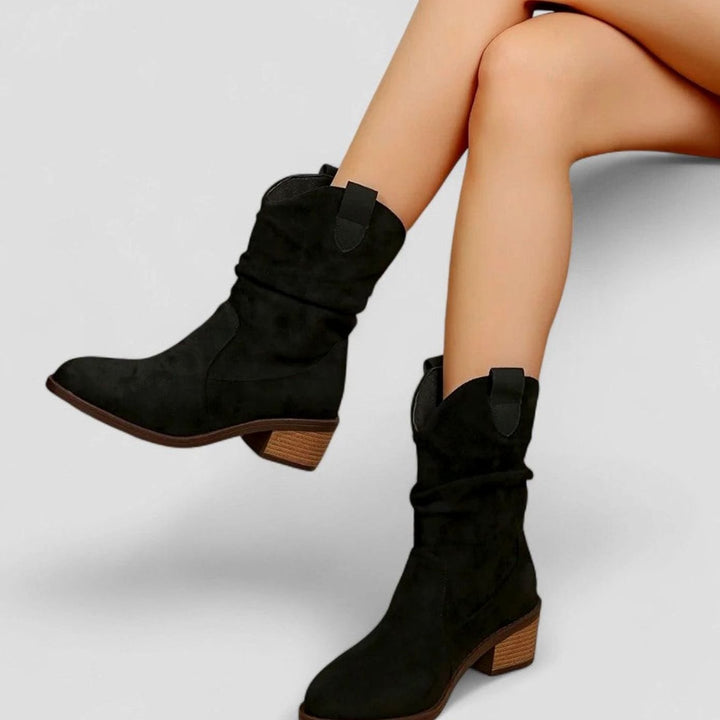 Women's Slouch Ankle Boots Cushioned Footbed Block Heel