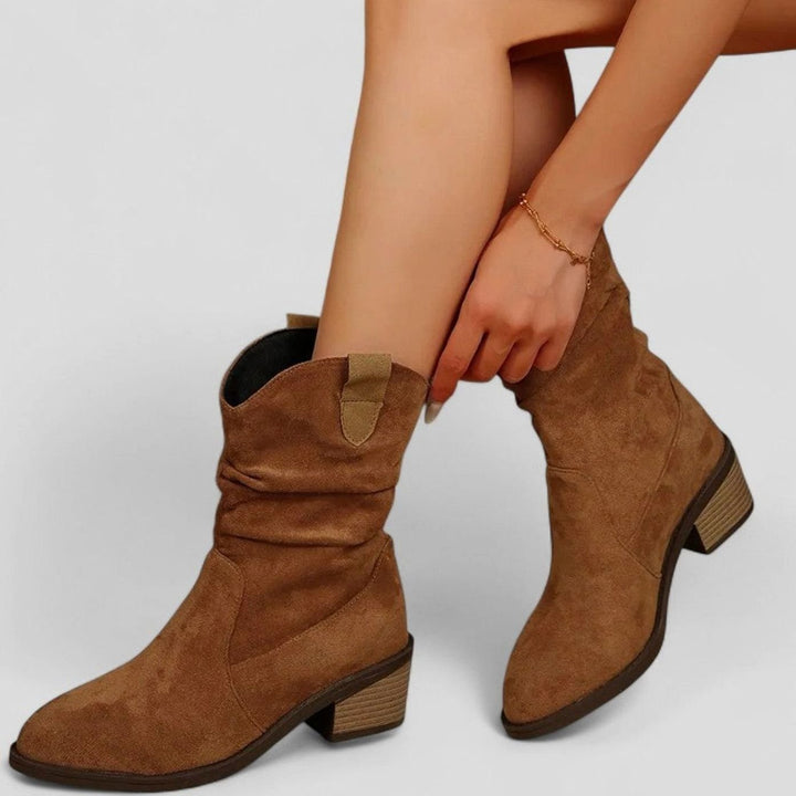 Women's Slouch Ankle Boots Cushioned Footbed Block Heel