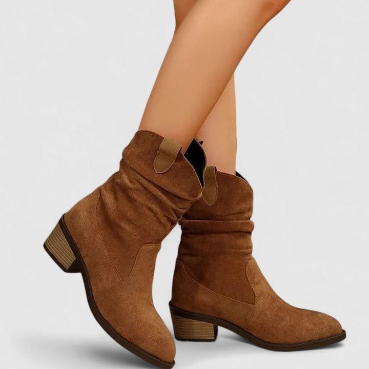 Women's Slouch Ankle Boots Cushioned Footbed Block Heel