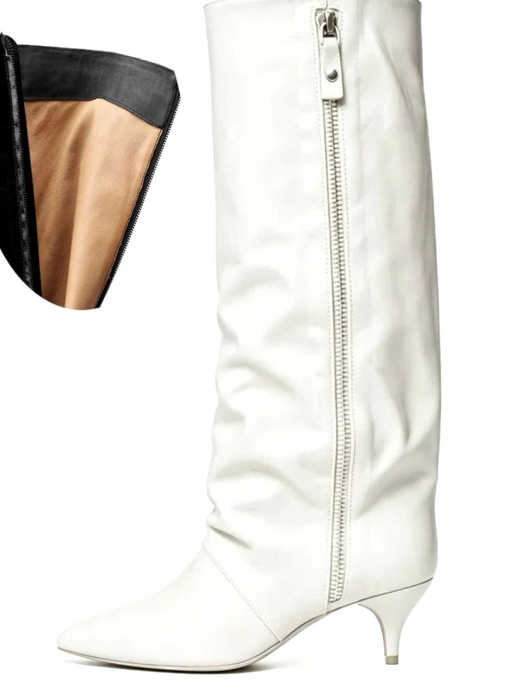 Women's Slouchy Kitten Heel Knee-High Suede Boots