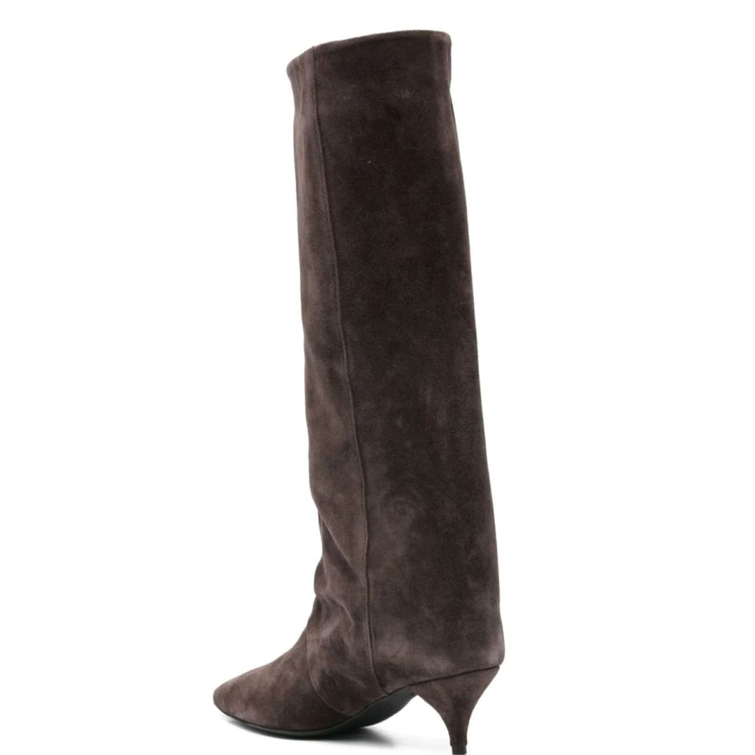 Women's Slouchy Kitten Heel Knee-High Suede Boots