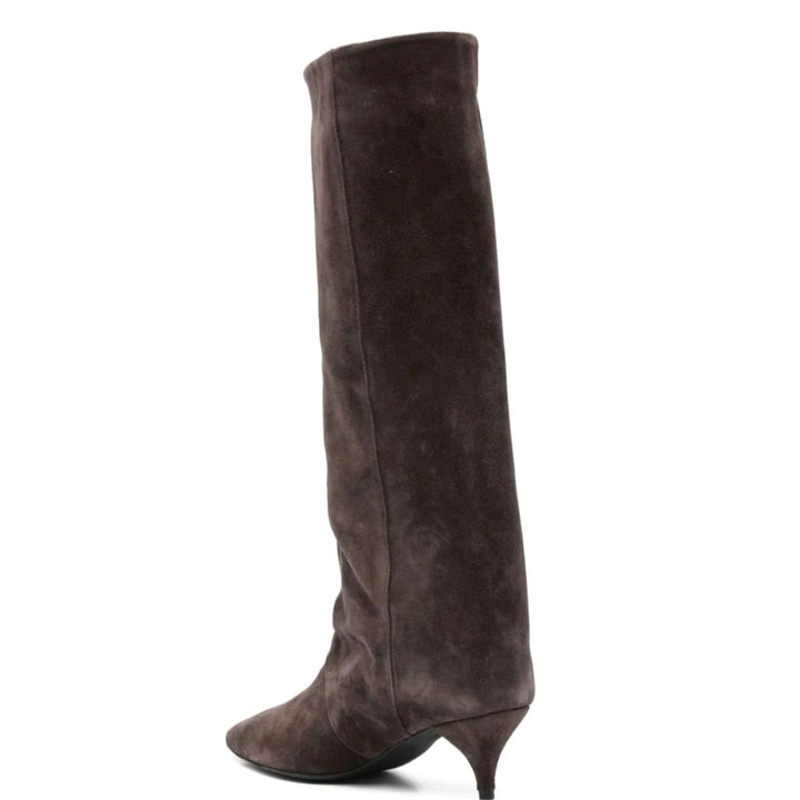 Women's Slouchy Kitten Heel Knee-High Suede Boots